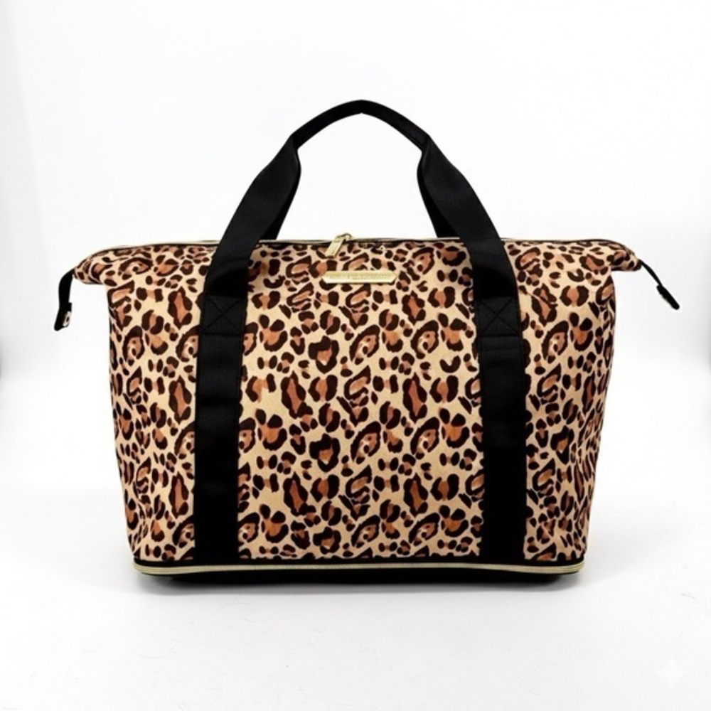 AIMEE KESTENBERG Leopard Print Expandable Duffle Weekender Carry-On Bag